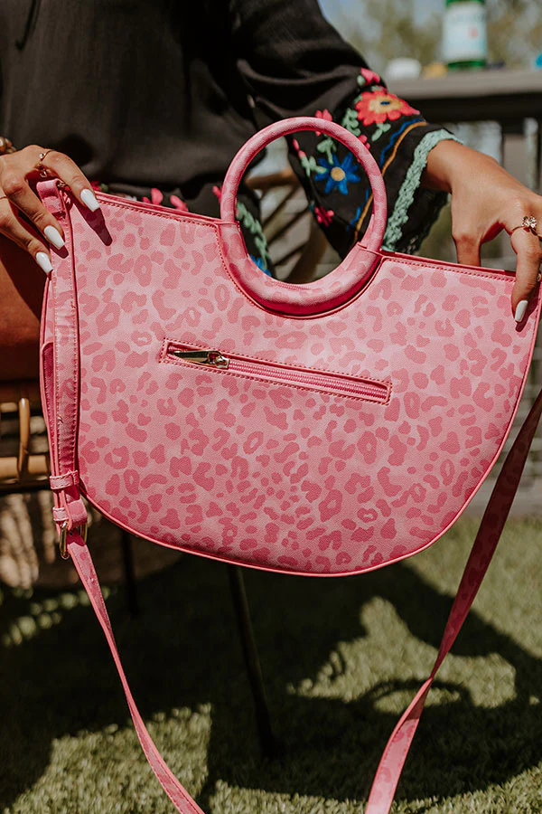 Leopard Chic Faux Leather Tote In Pink - Image 2