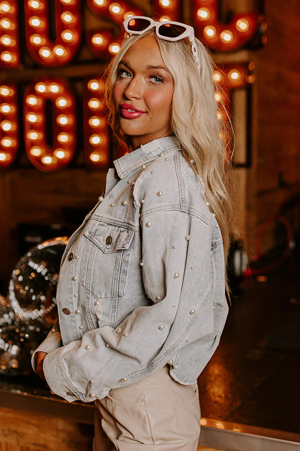 Let's Go Girls Embellished Denim Jacket - Image 4