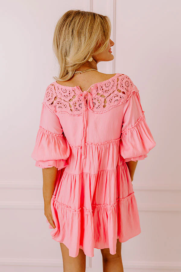 Little Coastal Town Tunic Dress in Pink - Image 8