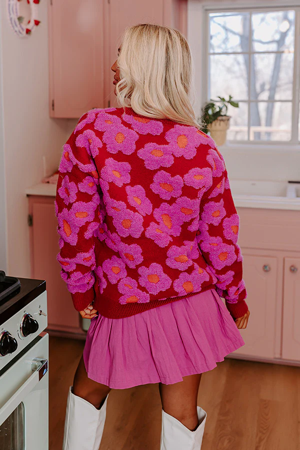 Living Floral Sweater In Red - Image 3