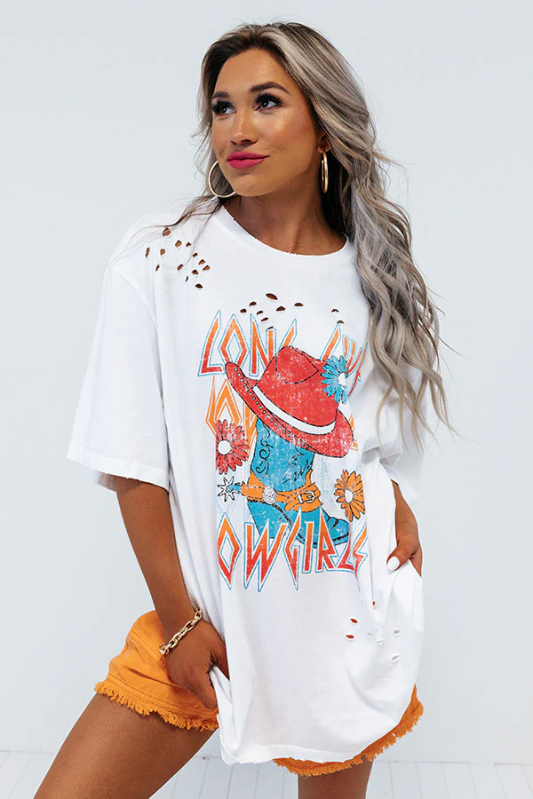 Long Live Oversized Distressed Tee - Image 2