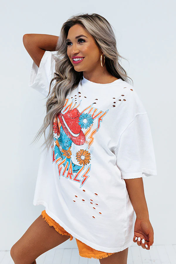 Long Live Oversized Distressed Tee - Image 5