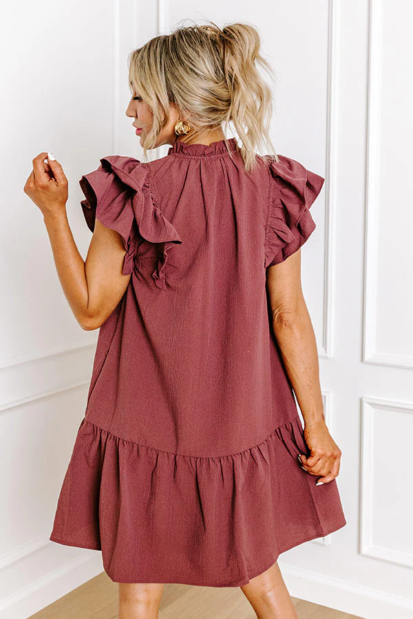 Looking For Peace Shift Dress In Windsor Wine - Image 6