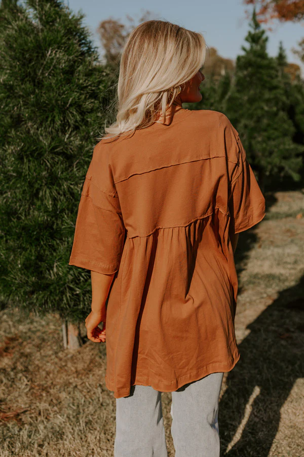 Lovely Tokens Mini Tunic Dress In Rust - Image 3