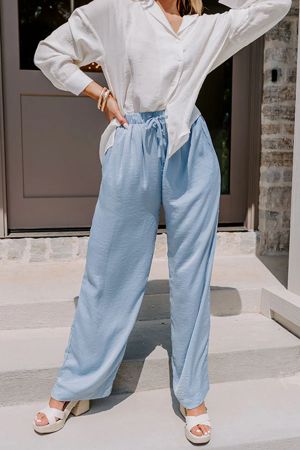 Major Milestone High Waist Pants In Sky Blue - Image 2
