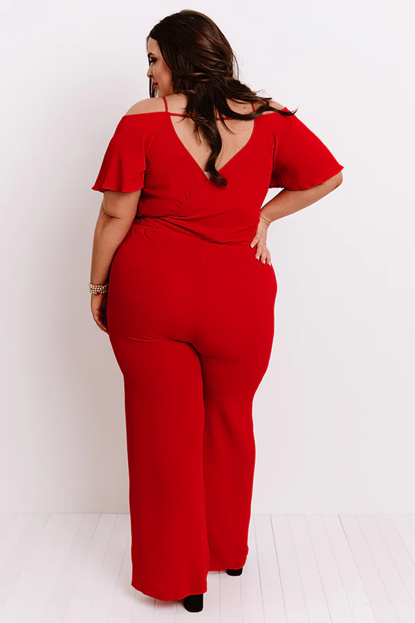 Making Promises Jumpsuit In Red Curves - Image 6