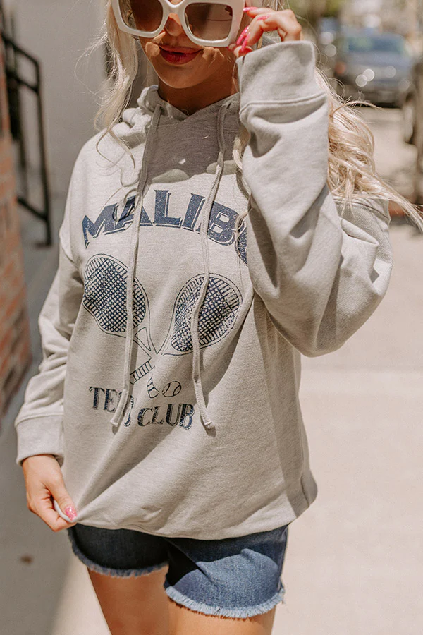 Malibu Tennis Club French Terry Graphic Hoodie Top - Image 9