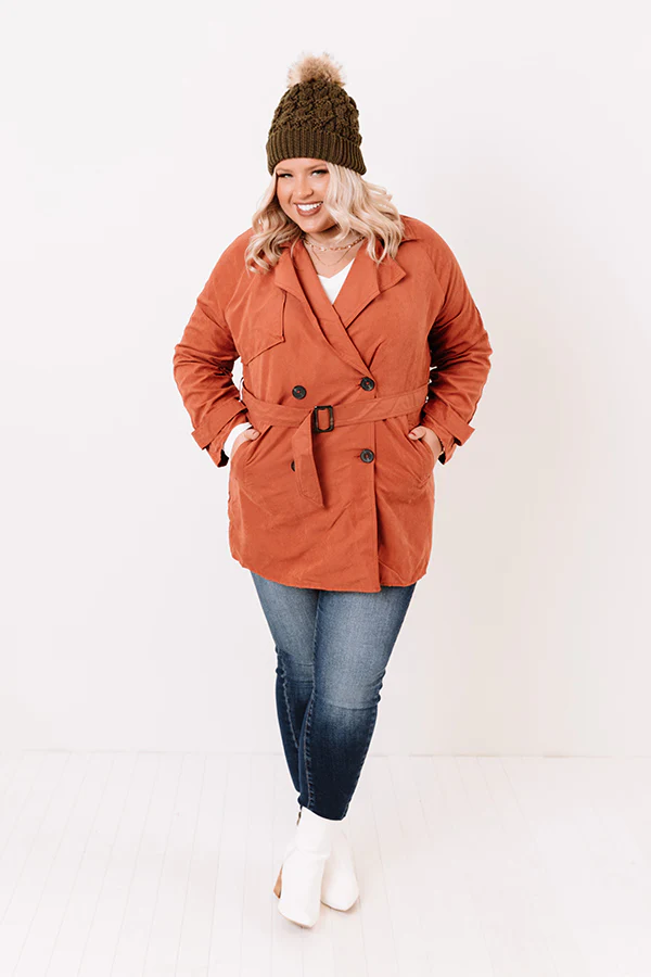 Manhattan Breeze Light Weight Jacket In Rust   Curves - Image 3