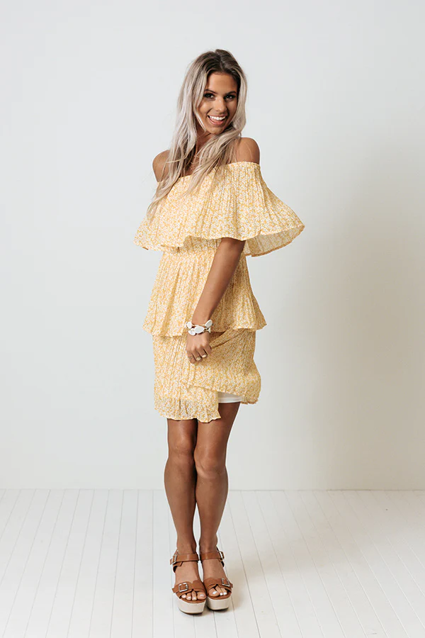 Marco Island Tiered Dress In Yellow - Image 2