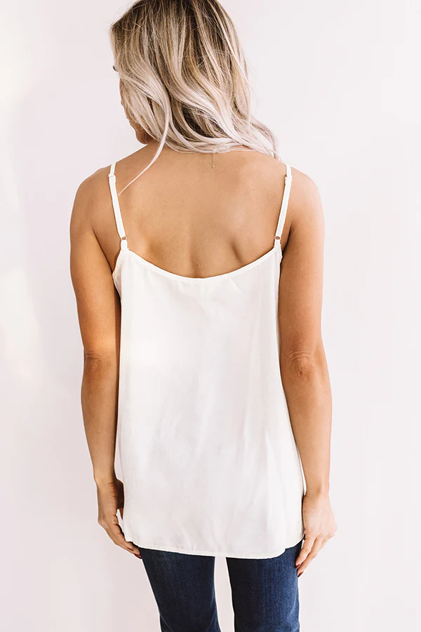 Martini Time Crochet Shift Tank in Ivory - Image 4
