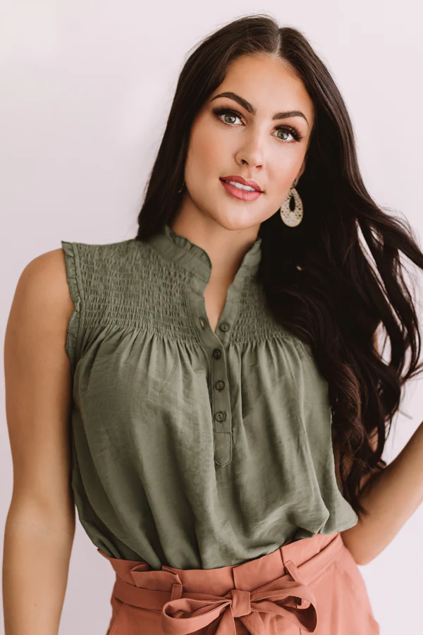 Merlot And Magic Shift Top in Sage - Image 2