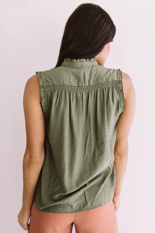 Merlot And Magic Shift Top in Sage - Image 3