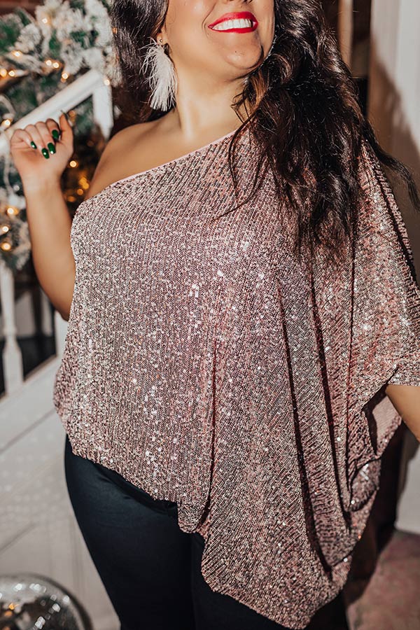 Middle Of The Night Sequin Top In Pink Curves - Image 6