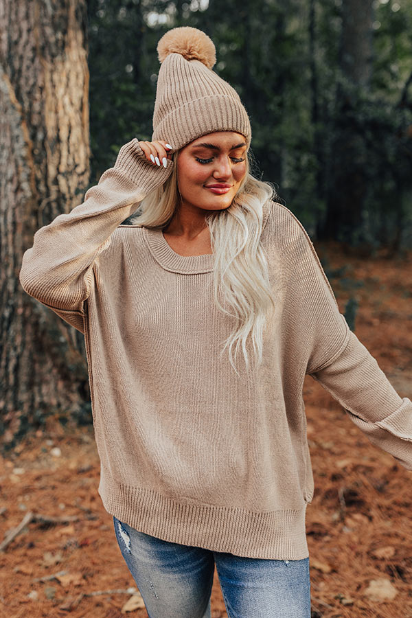 Mind Your Manners Knit Sweater In Taupe - Image 6