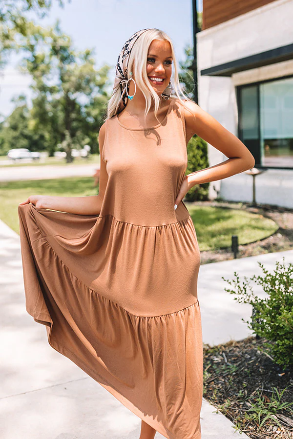 Mindfulness Midi Dress In Mocha - Image 3