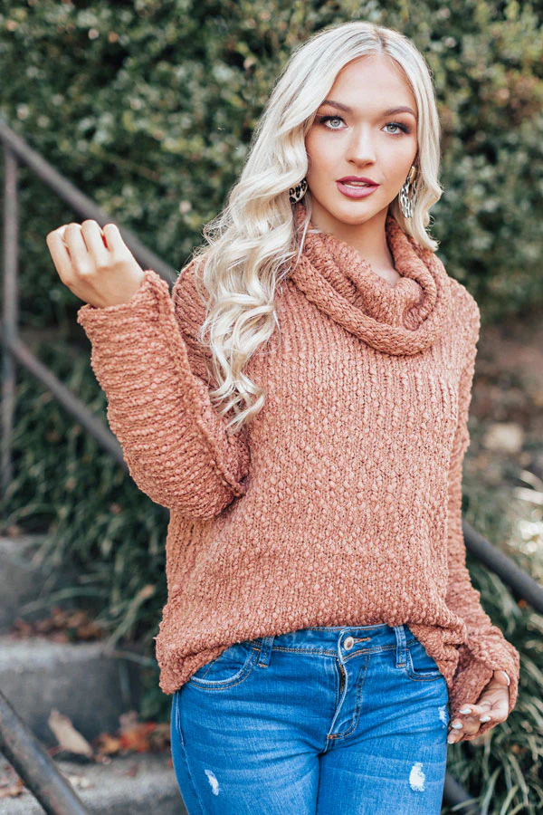 Misty Morning Knit Sweater In Light Rust - Image 4