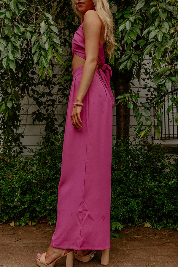Nearly Famous High Waist Pants In Fuchsia - Image 3