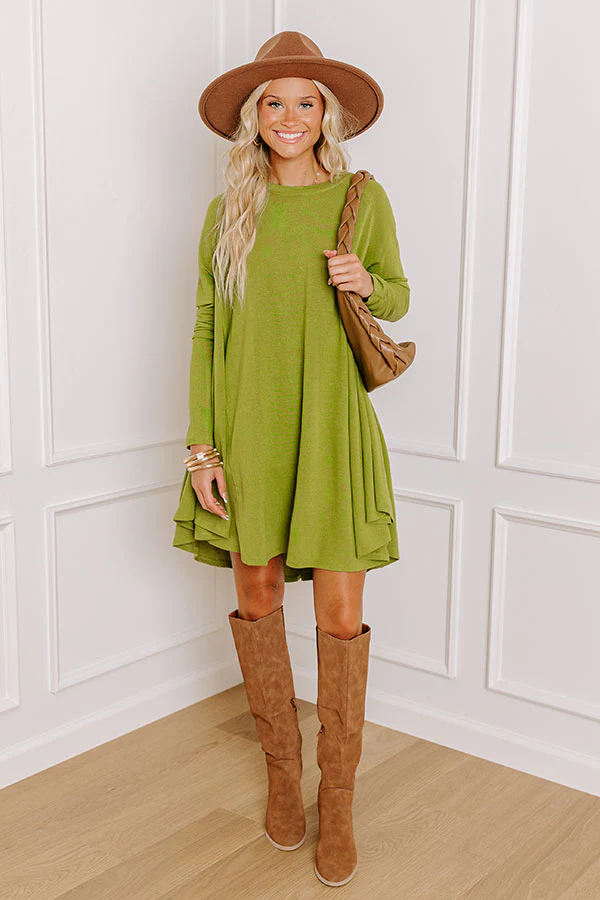 New Chapter Tunic Dress In lime - Image 2
