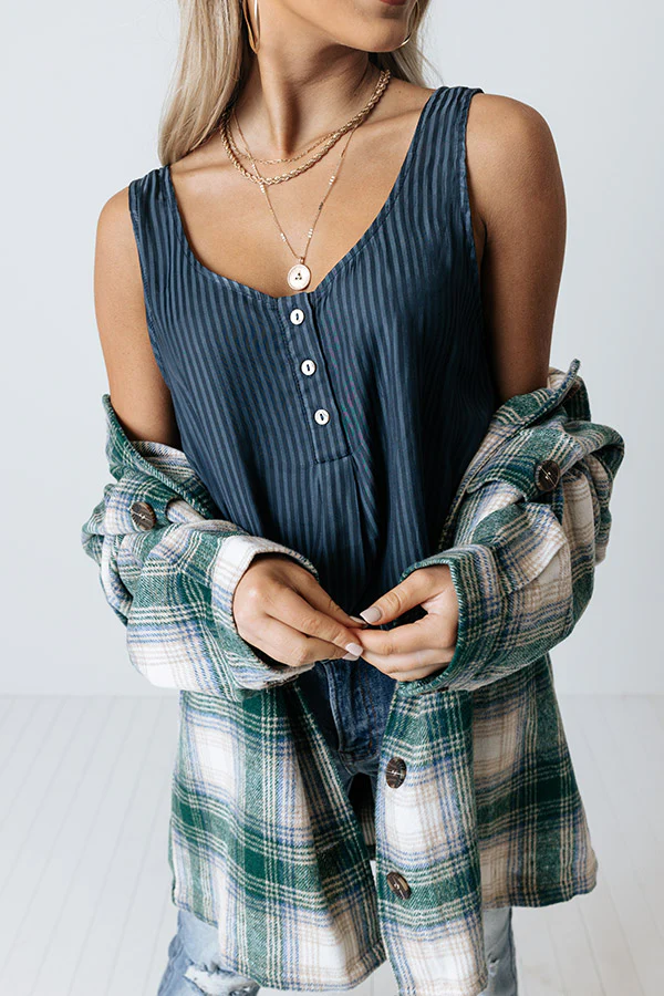 New To Love Satin Top In Navy - Image 6
