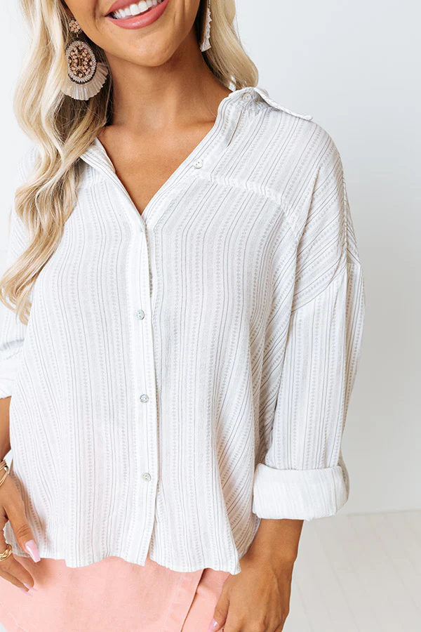 Newport Look Button Up Top in Grey - Image 9