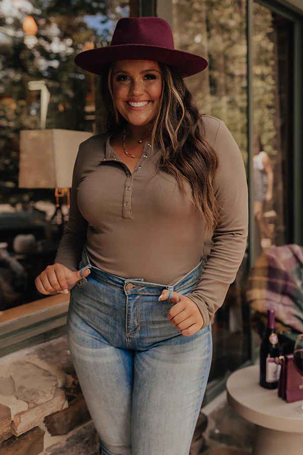 No Drama Ribbed Bodysuit In Mocha Curves - Image 6