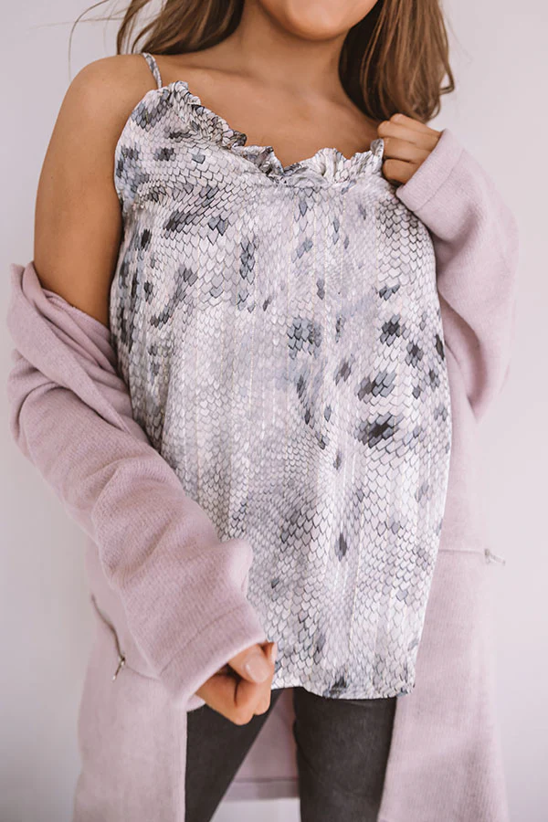 Notorious Flirt Shimmer Shift Tank in Grey - Image 3