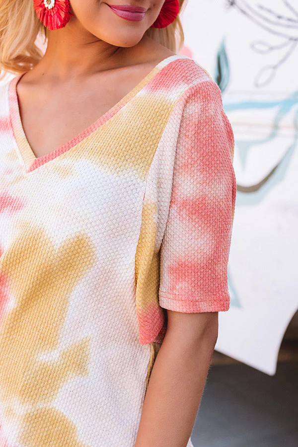 Ocean Obsessed Tie Dye Top In Orange - Image 6