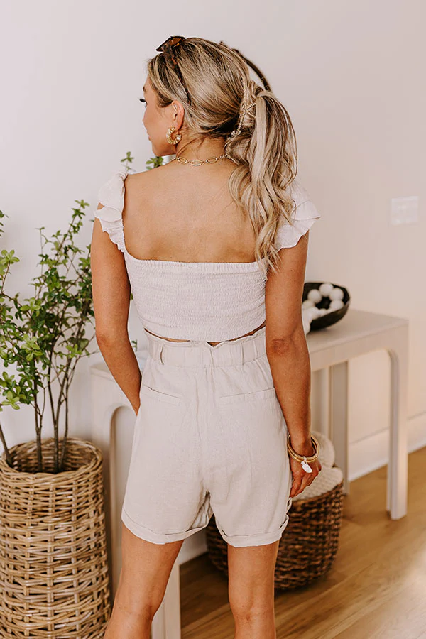 Ocean Walk Smocked Crop Top - Image 3