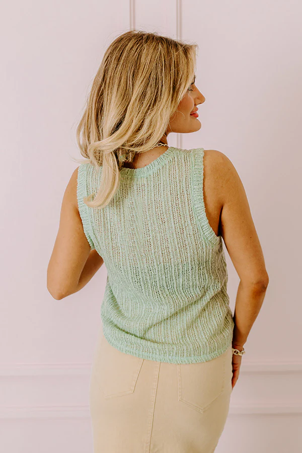 Oceans Away Knit Top In Sea Glass - Image 5