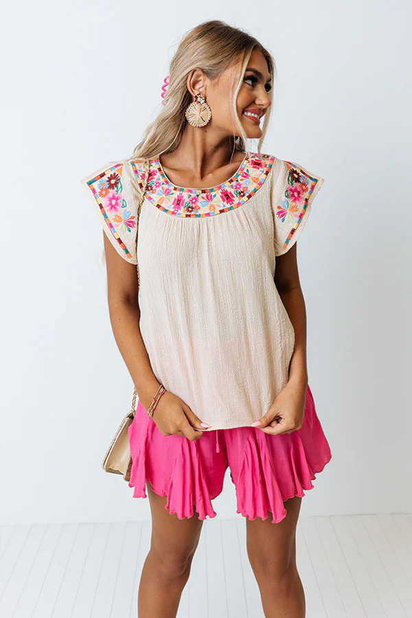 Off Into The Sunset Embroidered Shift Top - Image 4