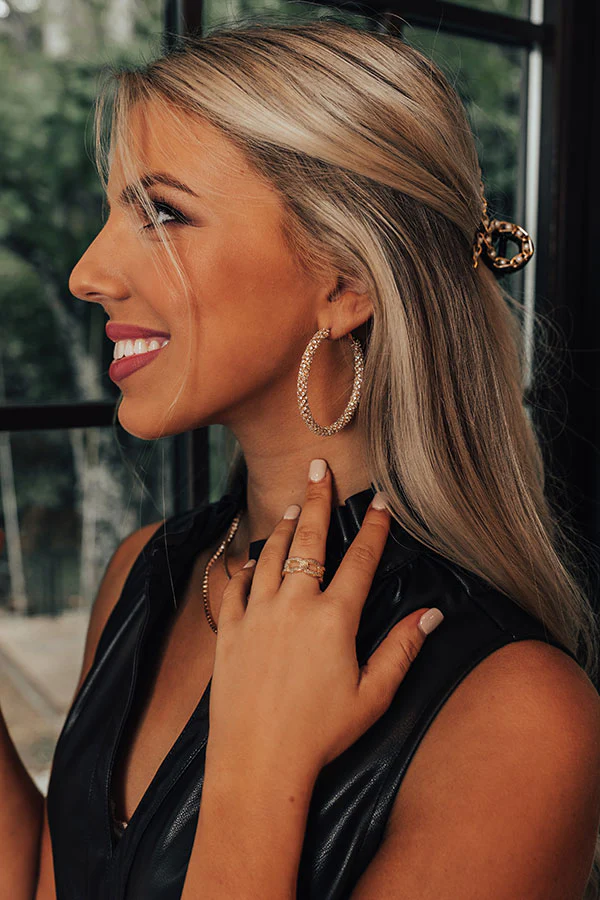 Oh My Heart Hoop Earrings in Gold - Image 4
