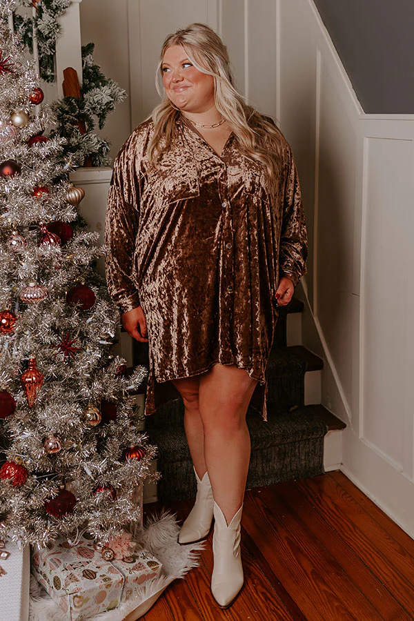 On My Mind Velvet Mini Dress Curves - Image 5