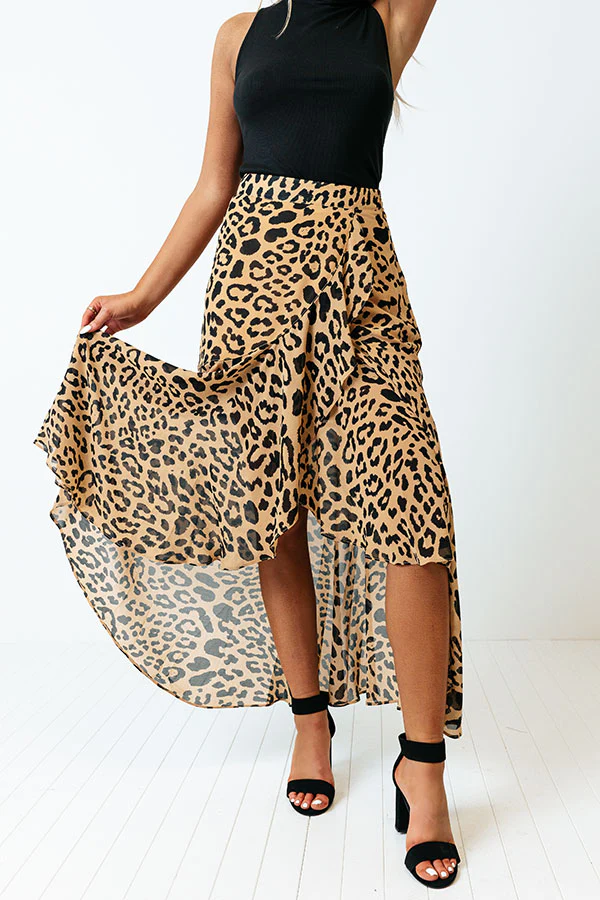 Only Sunshine Leopard Skirt In Iced Mocha - Image 5
