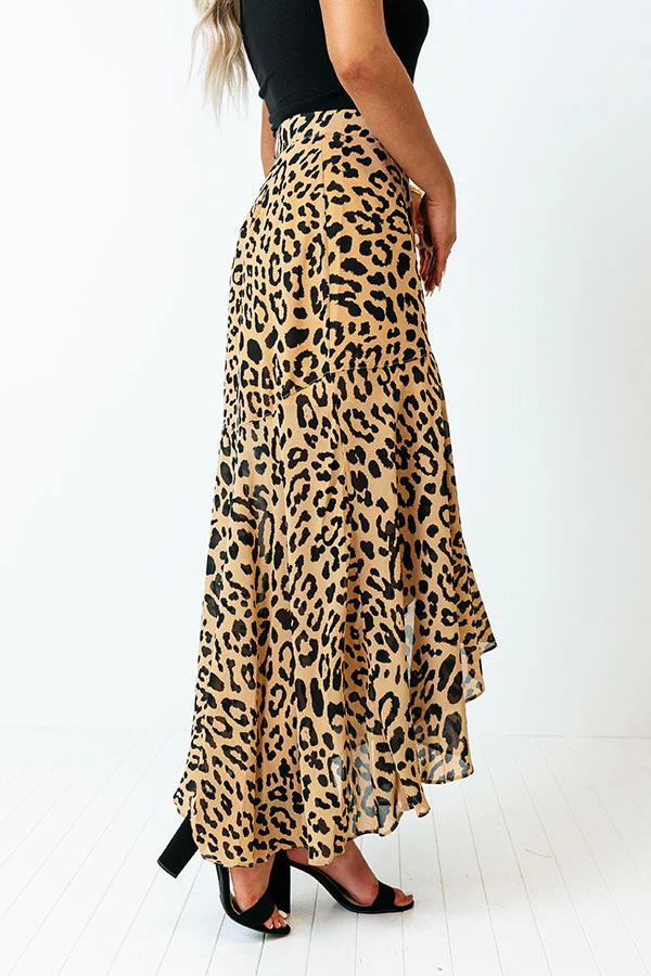 Only Sunshine Leopard Skirt In Iced Mocha - Image 6