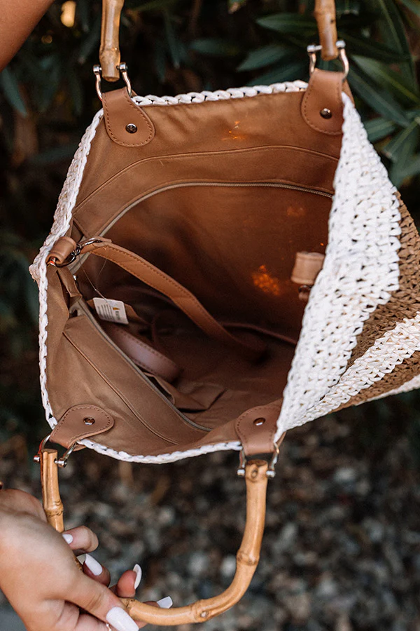 Ora Beach Woven Tote in Tan - Image 4