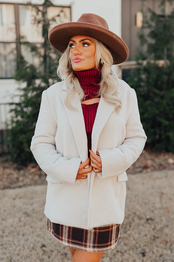 Out For A Drive Faux Fur Jacket In Cream - Image 2