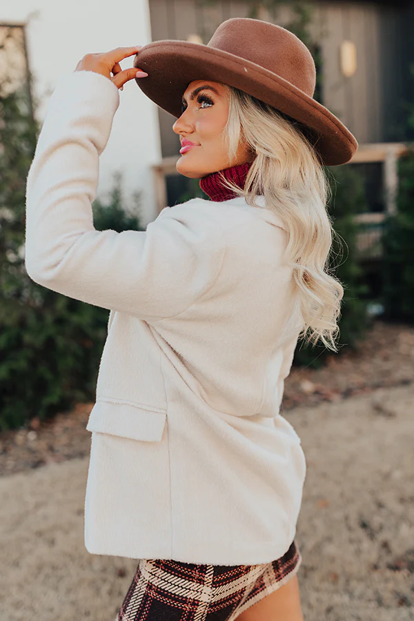 Out For A Drive Faux Fur Jacket In Cream - Image 4