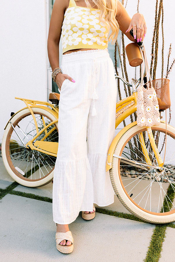 Palm Tree Perfect High Waist Pants In Ivory - Image 2