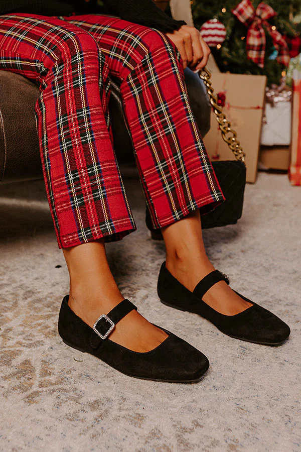 Paris Dreaming Faux Suede Flat in Black - Image 5