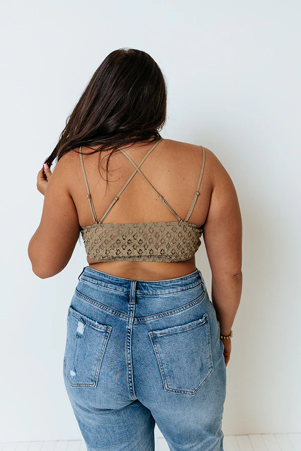 Paris Premier Lace Bralette In Martini Olive Curves - Image 3