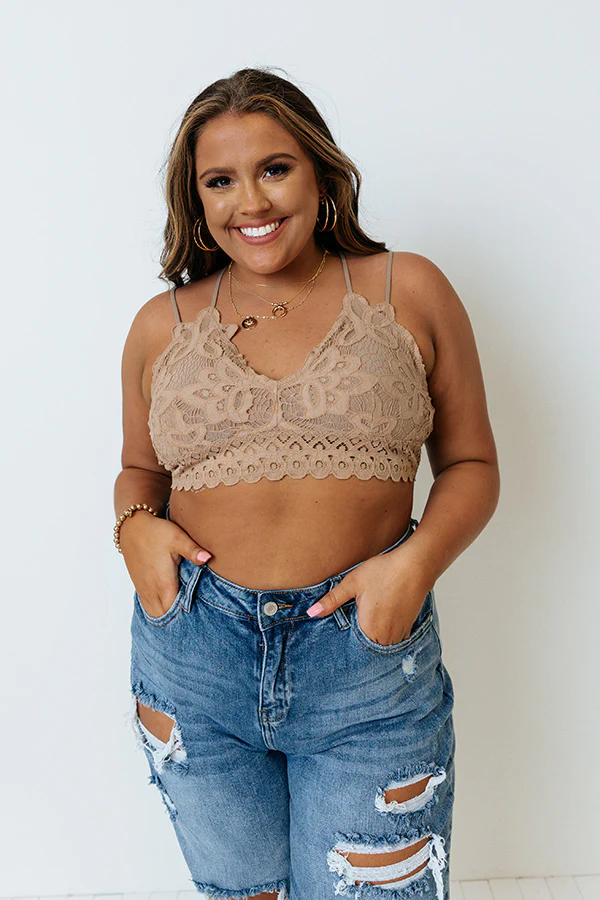 Paris Premier Lace Bralette In Mocha Curves - Image 2