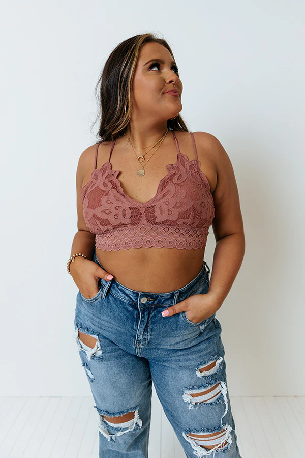 Paris Premier Lace Bralette In Rustic Rose Curves - Image 2