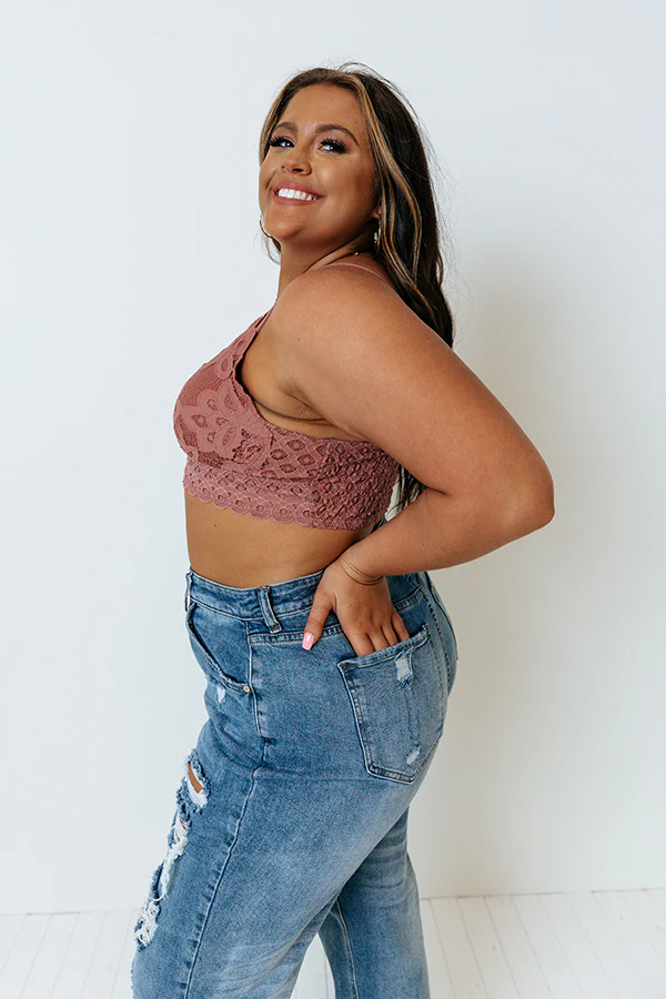 Paris Premier Lace Bralette In Rustic Rose Curves - Image 3
