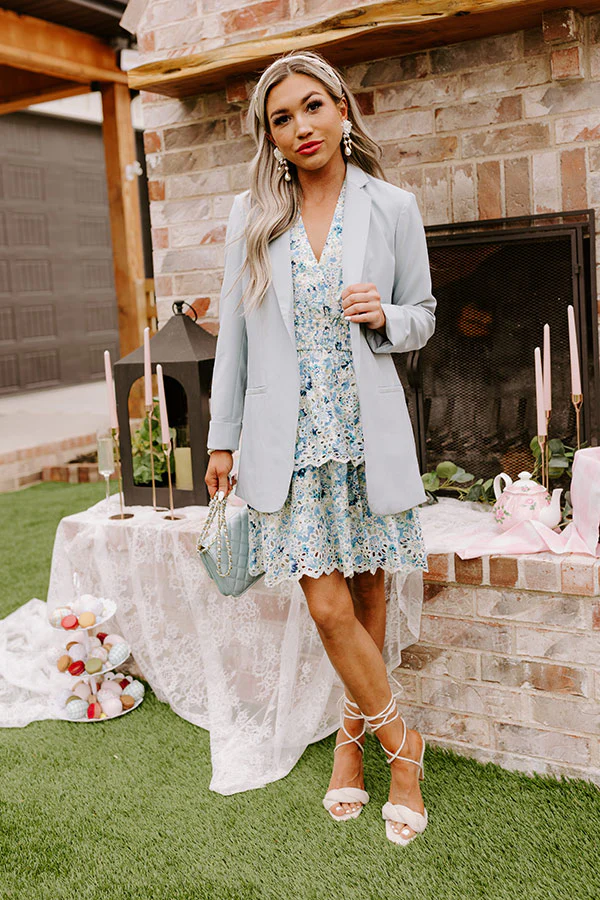 Parisian Perfection Blazer In Sky Blue - Image 3