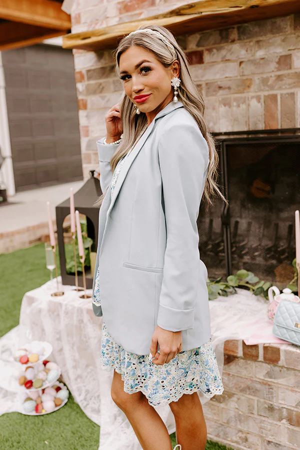 Parisian Perfection Blazer In Sky Blue - Image 4