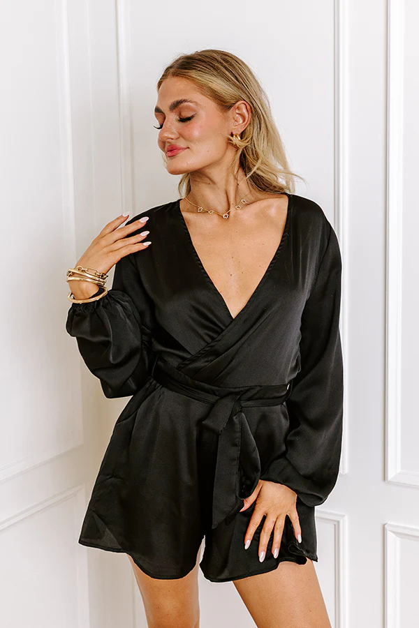 Party Dreams Romper in Black - Image 2