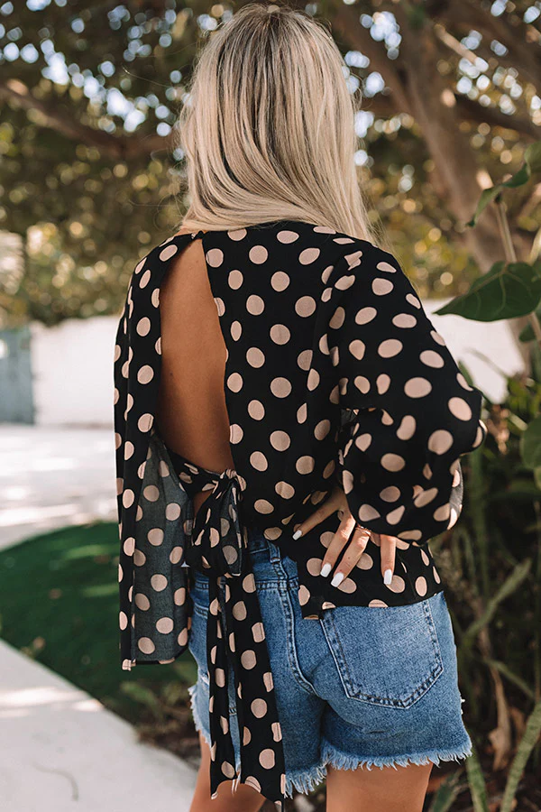 Party Hopper Open Back Polka Dot Top - Image 8
