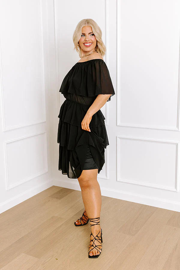 Passion For Pinot Ruffle Dress In Black - Image 3