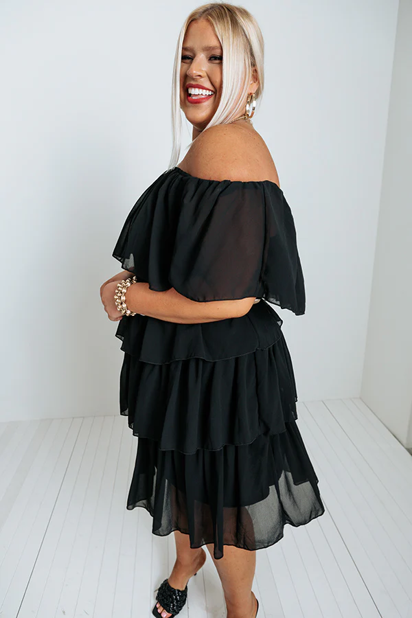 Passion For Pinot Ruffle Dress In Black - Image 7