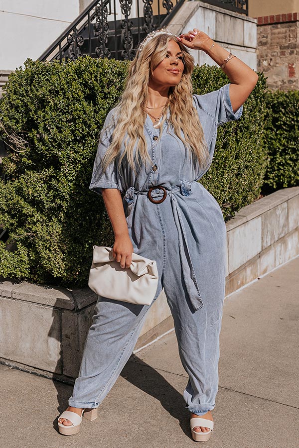 Path to Happiness Chambray Jumpsuit Curves - Image 4